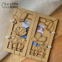 Faire-Part de Naissance en Bois - Fleurs d'amour