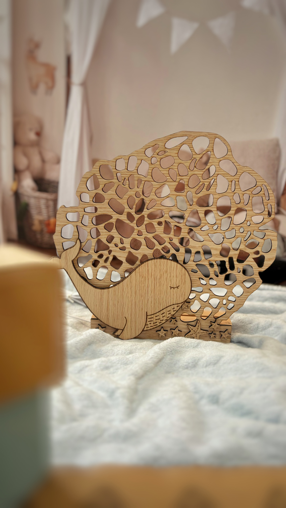 Veilleuse Baleine en Bois – Dentelle de Mer Personnalisable (Je ne souhaite pas personnaliser l'article)