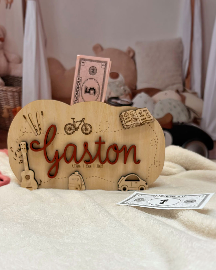 Tryco – Jouet à Tirer En Bois Lion Personnalisable Avec Prénom Et Date De Naissance – Dès 12 Mois