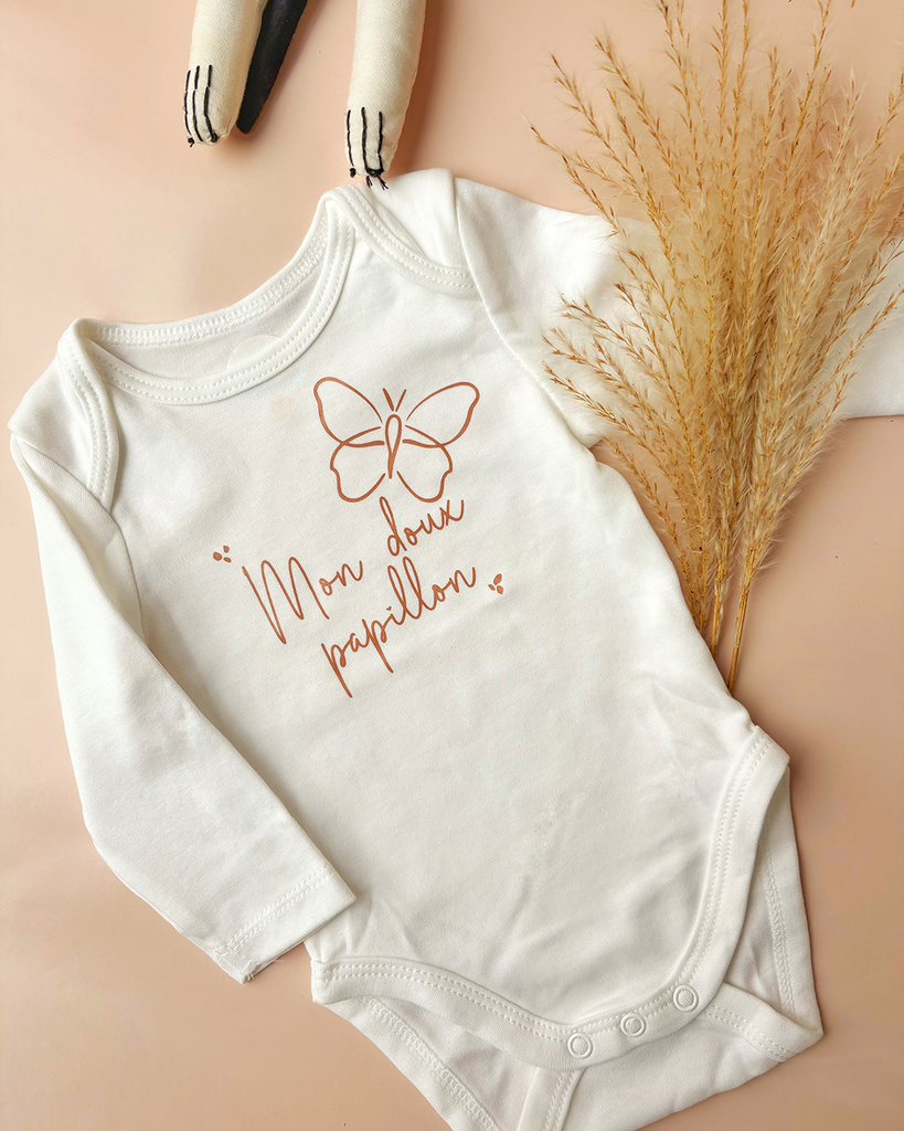 Bodie bébé personnalisable - "Mon doux papillon"