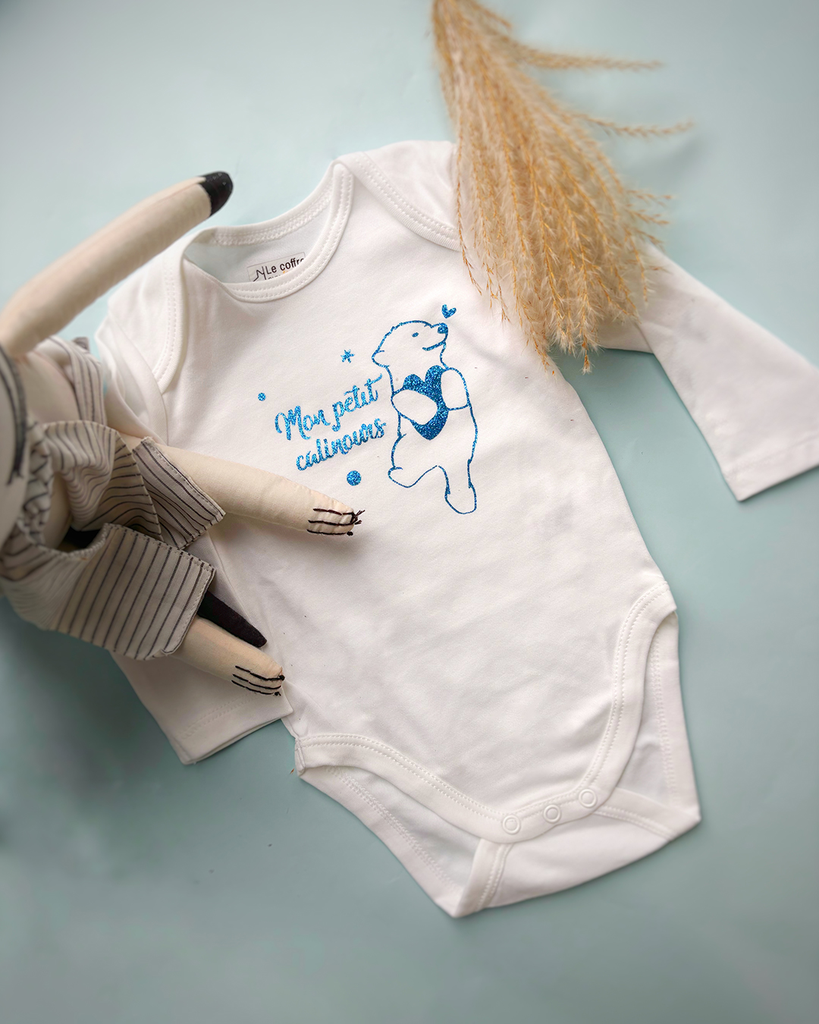 Body bébé Noël “Mon petit câlinours” – Body ours polaire 
