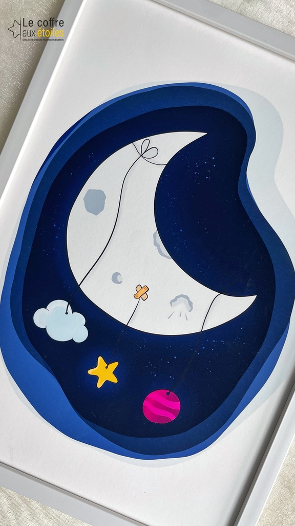 DESTOCKAGE - Décoration Murale "Lune et Étoiles"