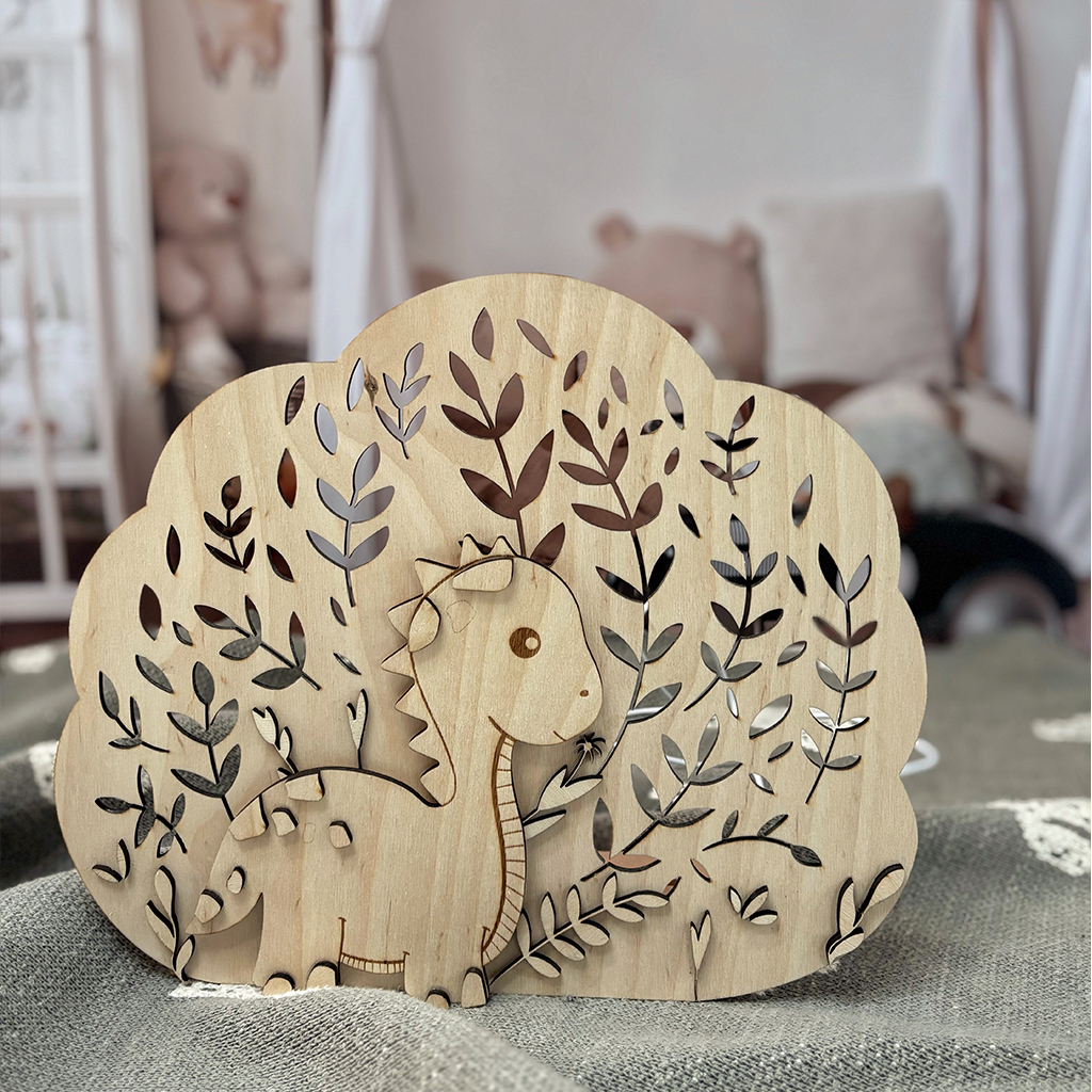 Veilleuse personnalisable - petit dinosaure (Je ne souhaite pas personnaliser l'article, A poser)