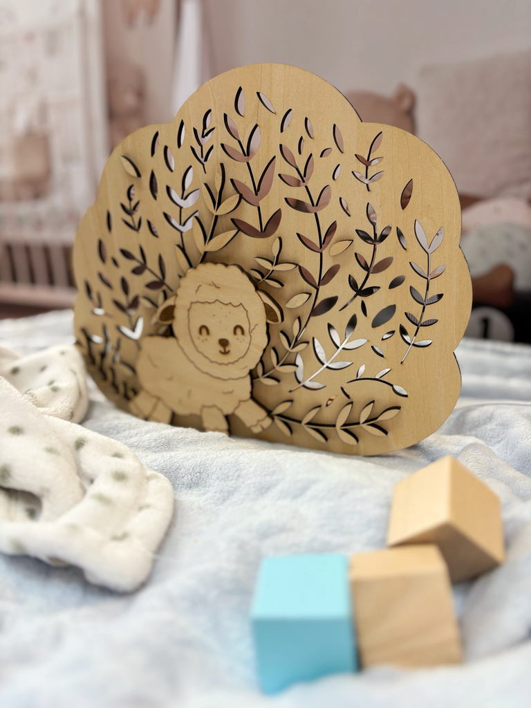 Veilleuse personnalisable – Feuillage et mouton