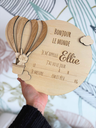 Panneau naissance personnalisé en bois – souvenir unique de bébé