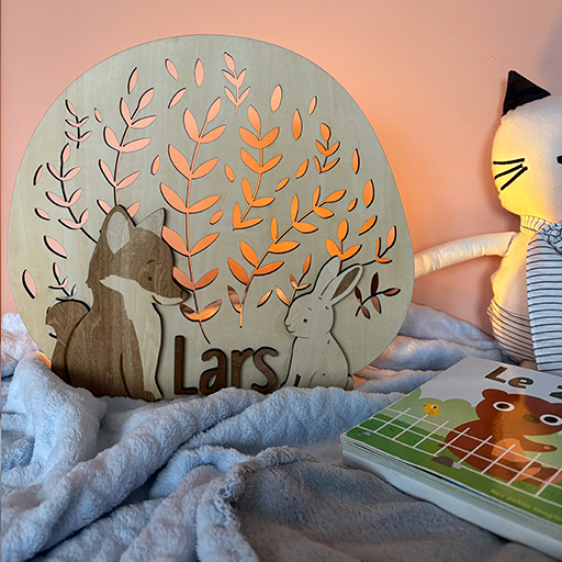 Veilleuse forêt – Renard & Lapin (Je ne souhaite pas personnaliser l'article)