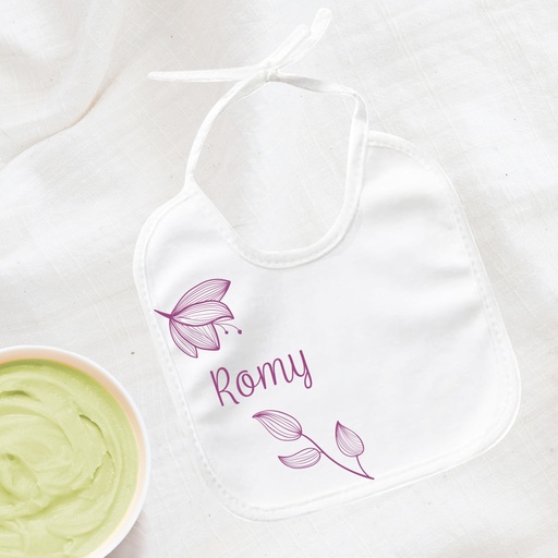 Bavoir personnalisable - "Fleurs Poétique"