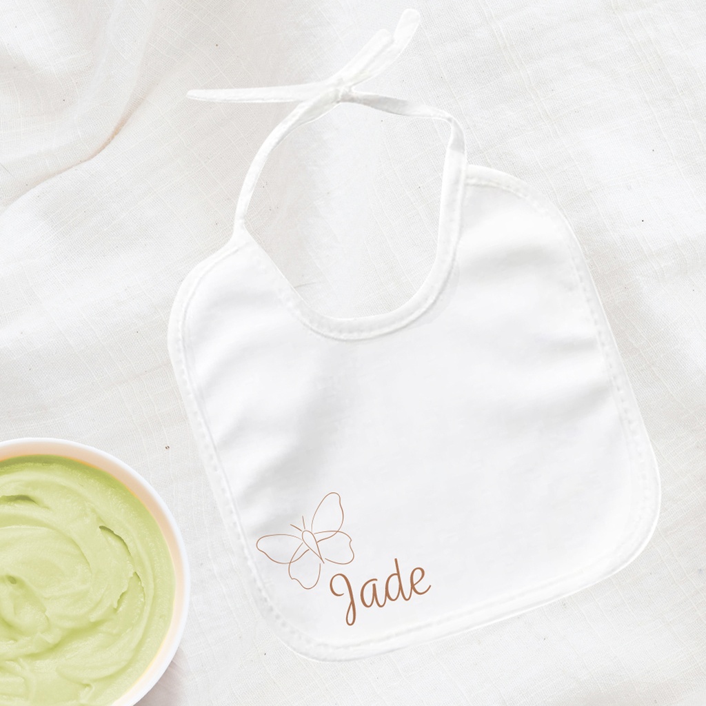 Bavoir personnalisable - "Papillon Poétique"