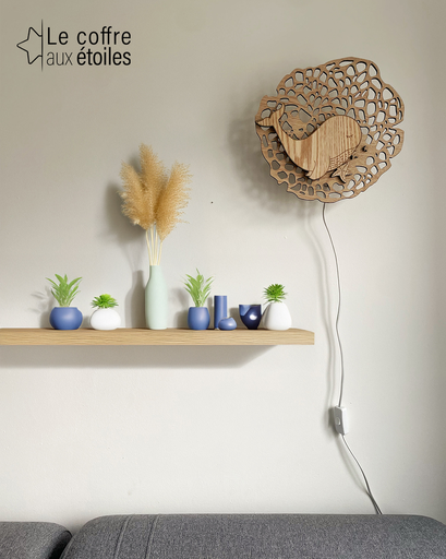 Applique Murale lumineuse Baleine en Bois – Dentelle de Mer Personnalisable