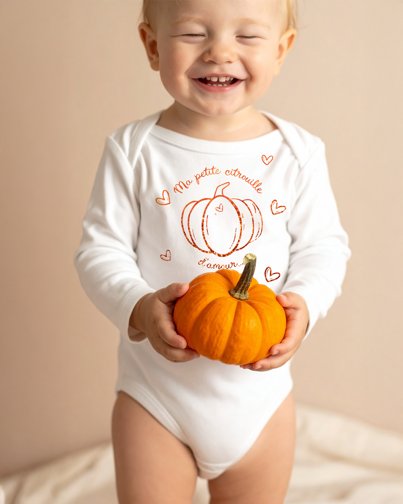 Body Halloween personnalisable - "Ma citrouille d'amour"
